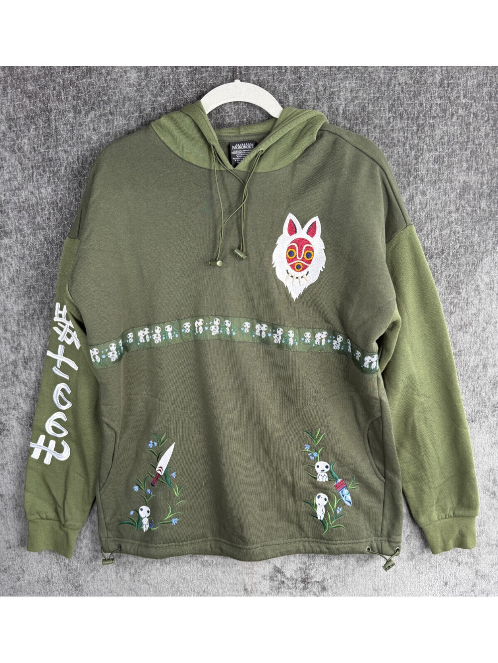 Womens Sz Small Studio Ghibli Princess Mononoke Mask Kodama Hoodie Sweatshirt